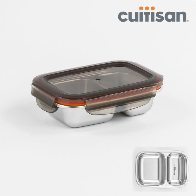 Cuitisan Partition Stainless Microwave-safe Lunch Box - Rectangle No. 3 (700ml)