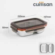 Load image into Gallery viewer, Cuitisan Partition Stainless Microwave-safe Lunch Box - Rectangle No. 3 (700ml)
