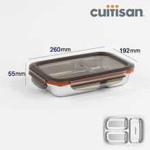 Load image into Gallery viewer, Cuitisan Partition Stainless Microwave-safe Lunch Box - Rectangle No. 4-1 (900ml)
