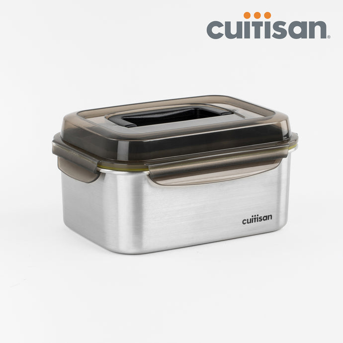 Cuitisan Signature Stainless Microwave-safe Lunch Box - Rectangle with Handle 3300ml