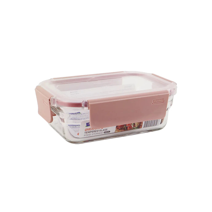Glasslock Pure Rectangular Container 390ml (Oven Safe)