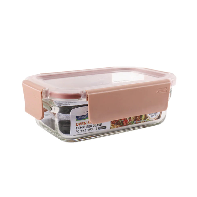 Glasslock Pure Rectangular Container 700ml (Oven Safe)
