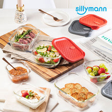 Load image into Gallery viewer, Sillymann Oven Glass Container Rectangle 630ml (Red)
